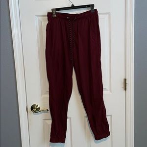 maroon joggers